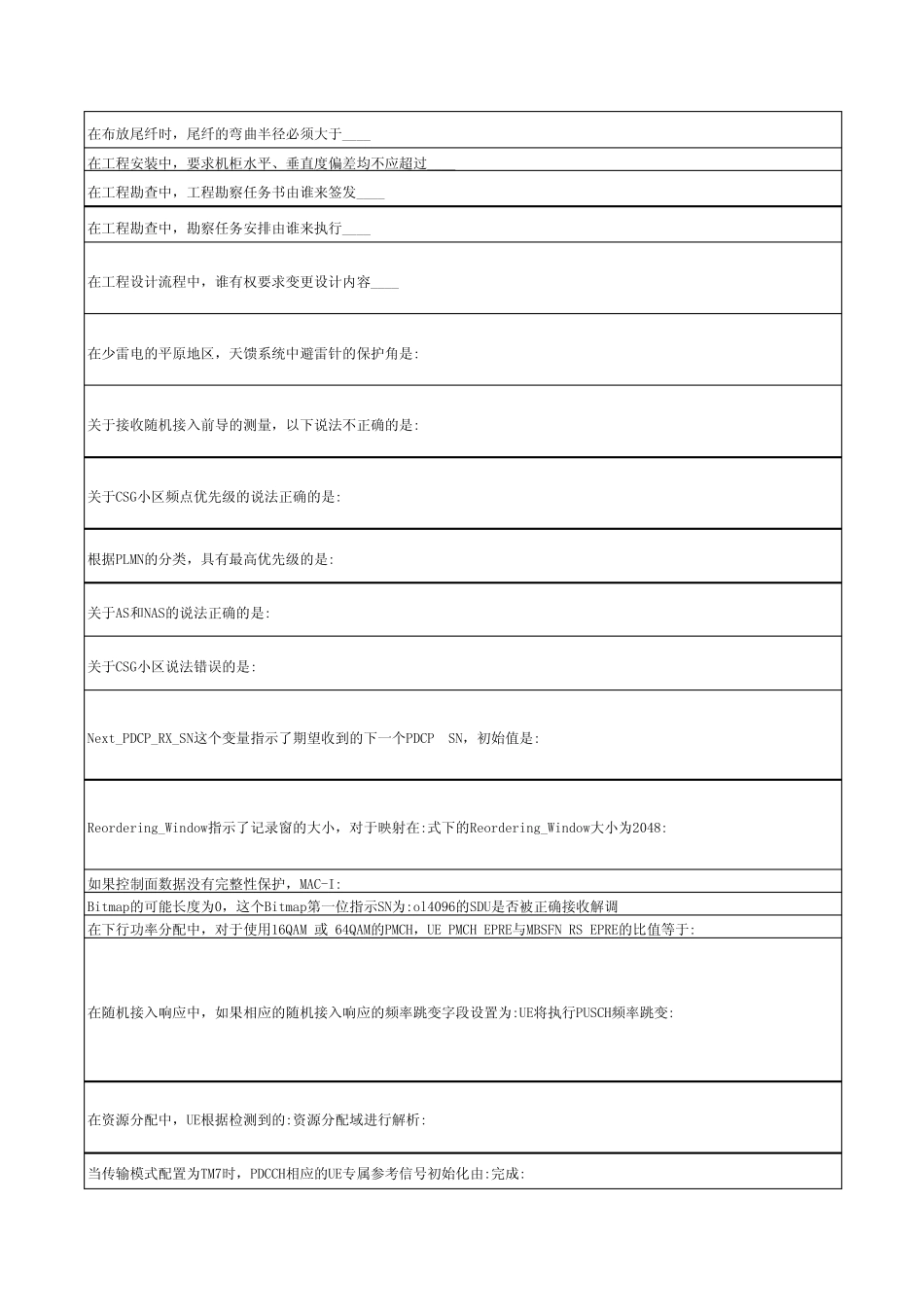 中兴TDLTEeUTRAN售后技能认证题库_第3页