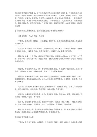 中医体质类型