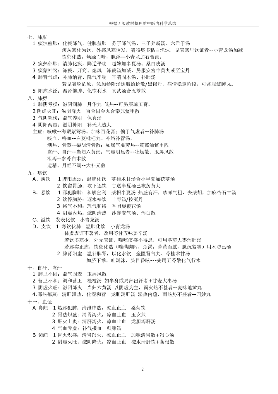 中医内科学总结5版教材_第2页