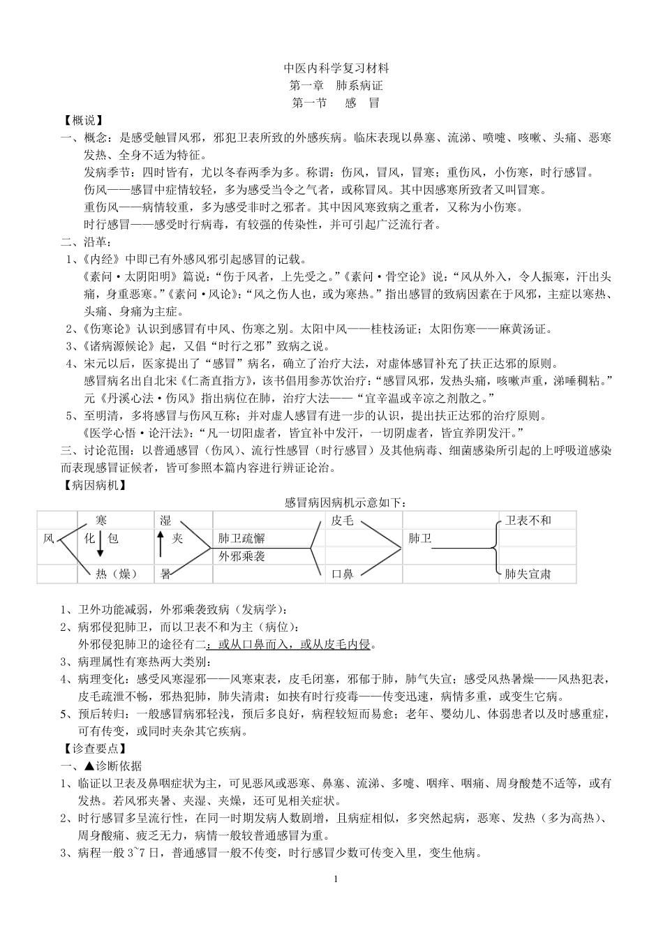 中医内科学笔记_第1页
