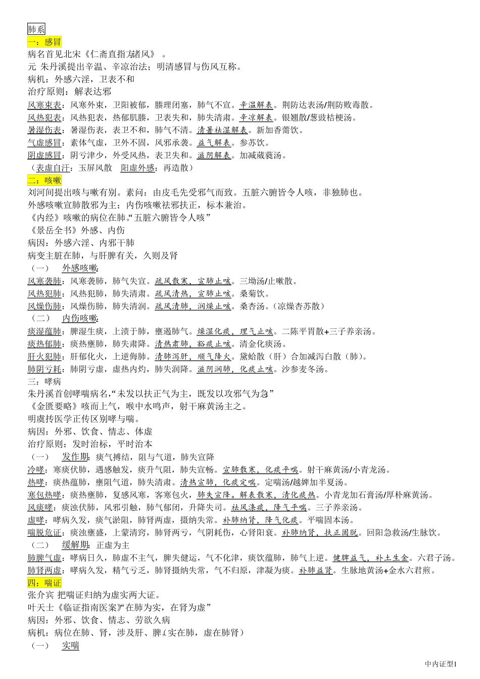 中医内科学证型_第1页