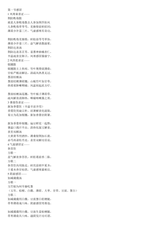 中医内科方剂歌诀