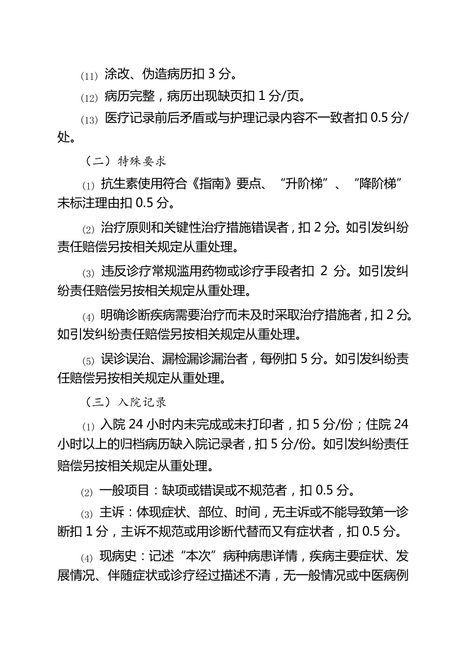 中医医院医疗质量考核标准实施细则_第3页