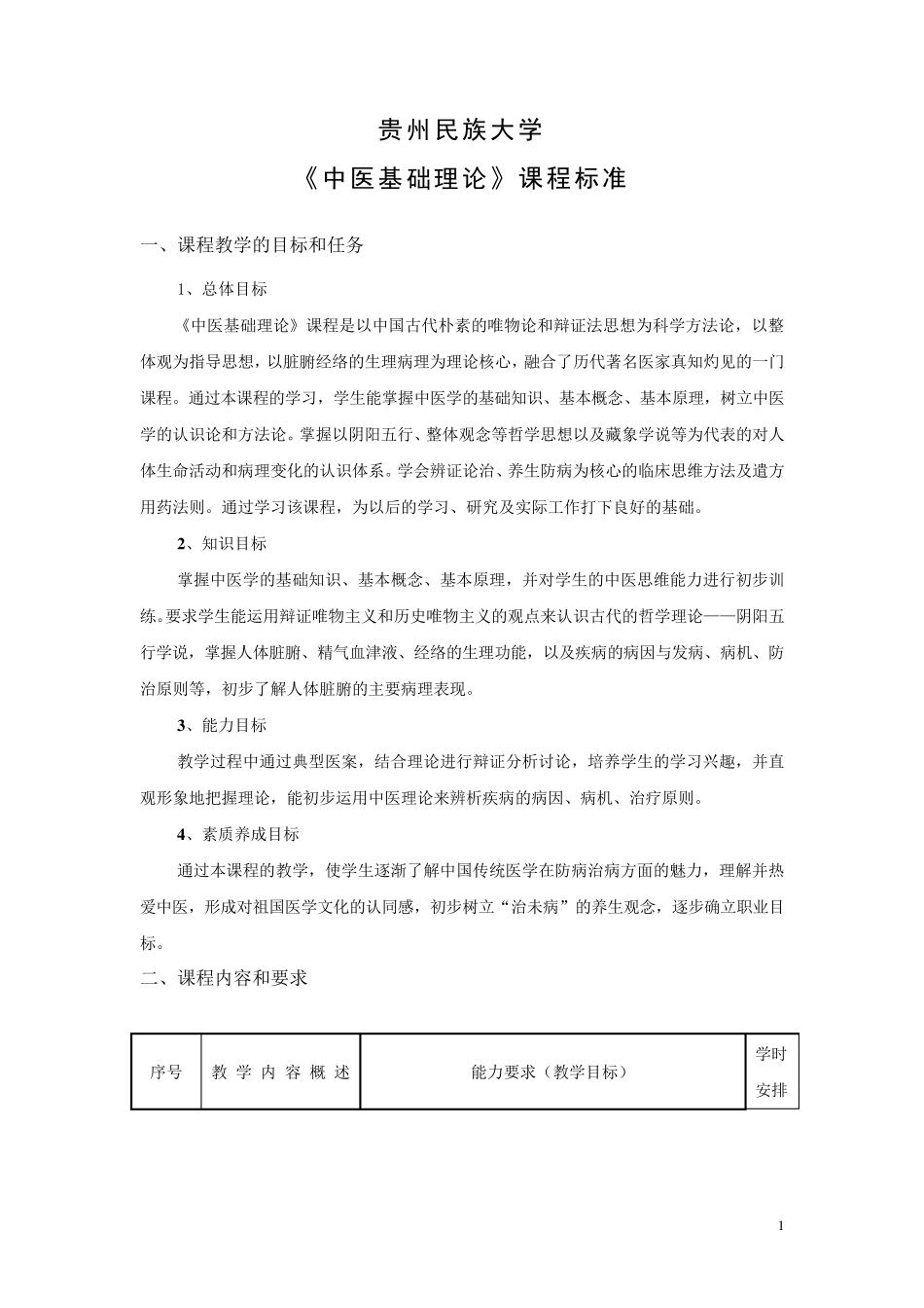 中医基础理论课程标准_第1页