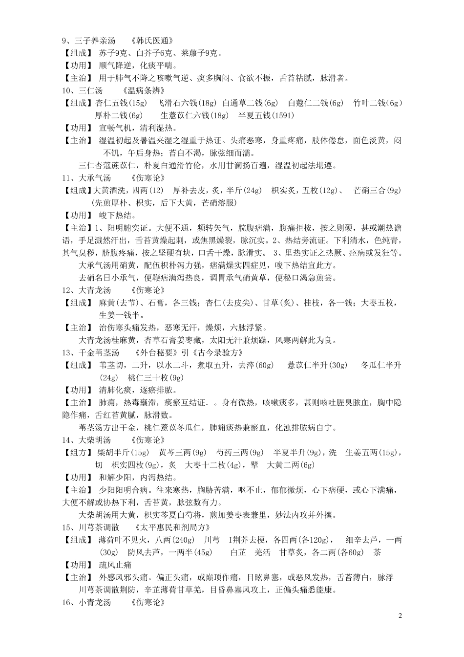 中医常用方剂100首_第2页