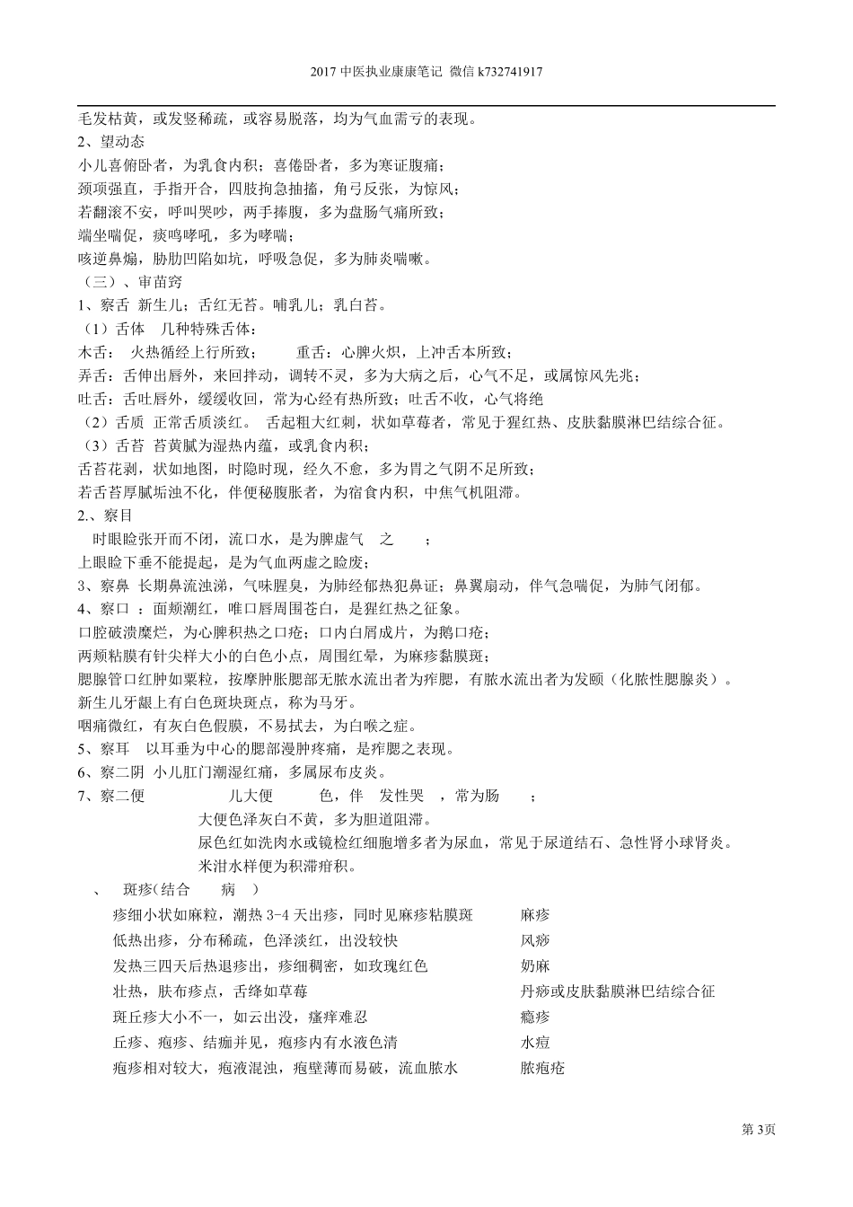 中医执业笔记中医儿科学_第3页