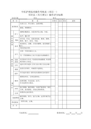 中医护理技术操作评分标准