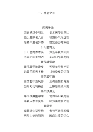 中医汤头歌诀