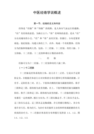 中医经络学说概述(第一部分)