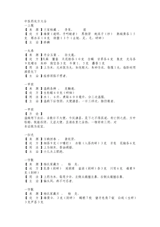 中医药处方大全