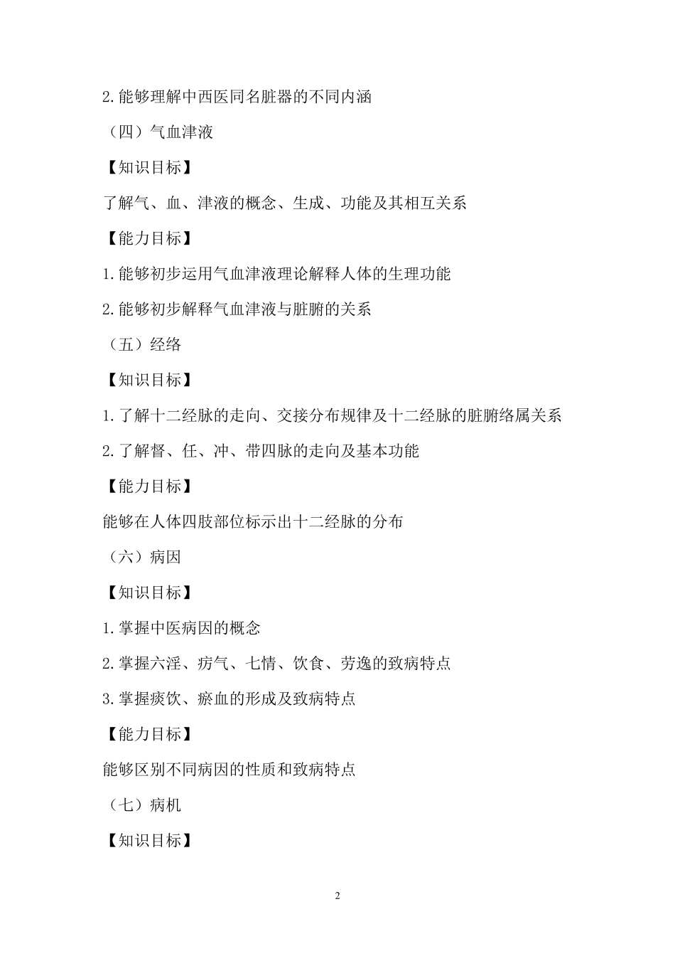 中医药知识与技能培训大纲_第2页