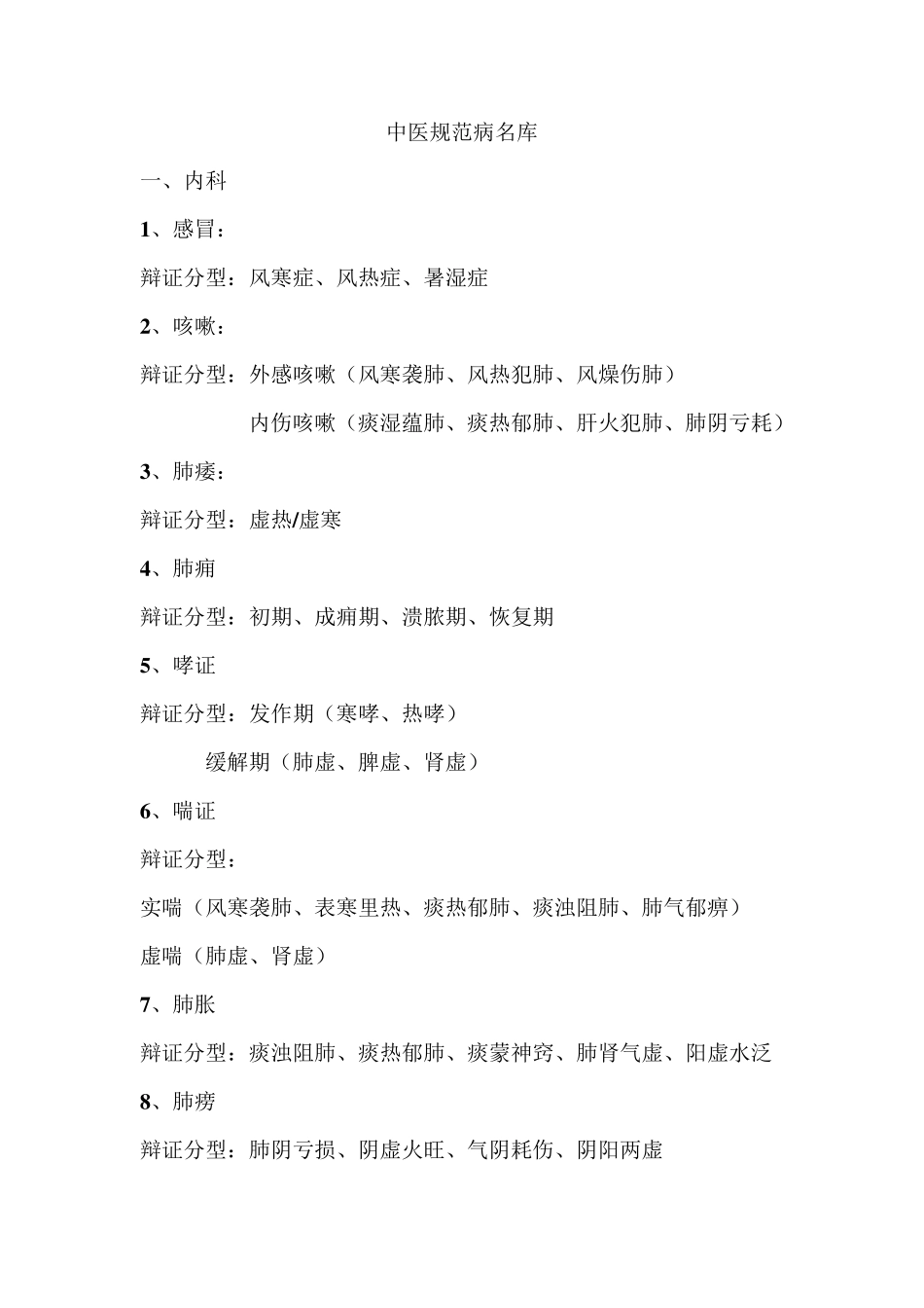 中医规范病名库_第1页