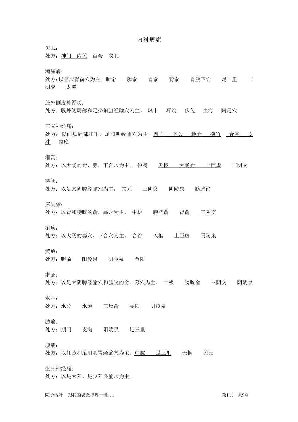 中医针灸处方_第1页
