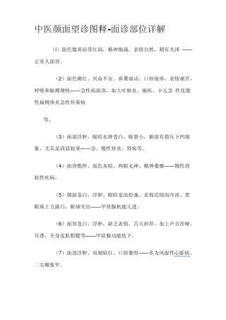 中医颜面望诊图释