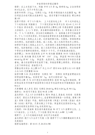 中医骨伤科学笔记精华
