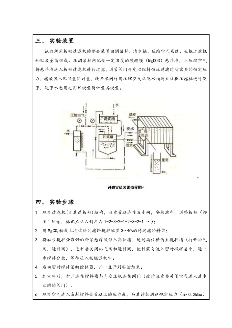 中南大学化工原理实验⑤板框压滤机过滤常数的测定_第3页