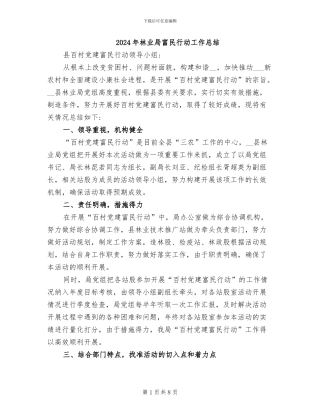 2024年林业局富民行动工作总结