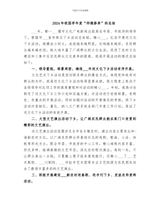 2024年校园学年度“师德修养”的总结