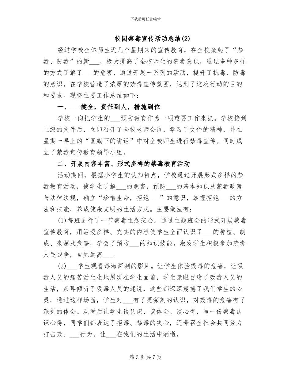 2024年校园禁毒宣传活动总结_第3页