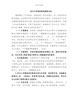 2024年校园防欺凌演练总结