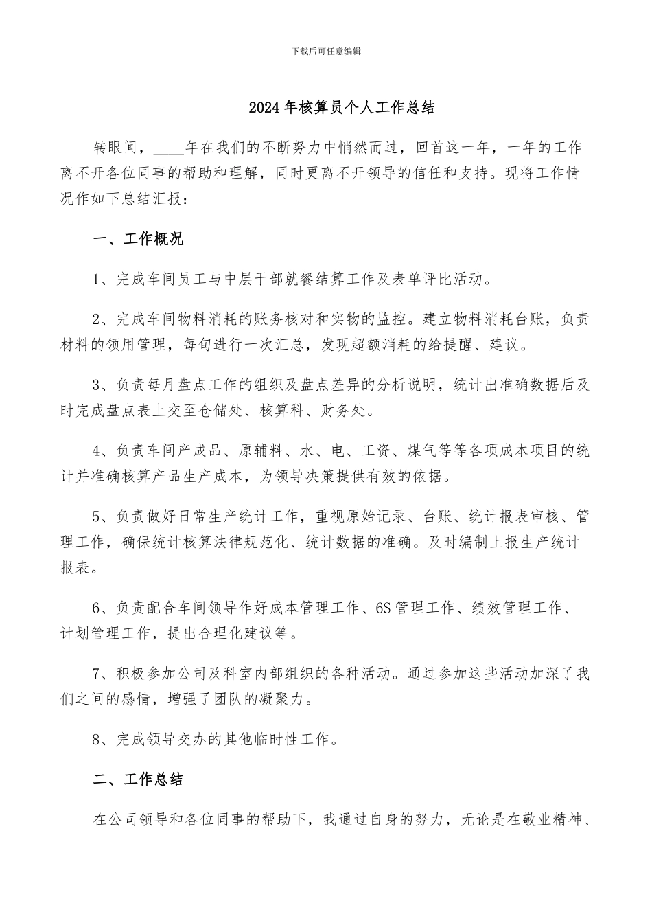 2024年核算员个人工作总结_第1页