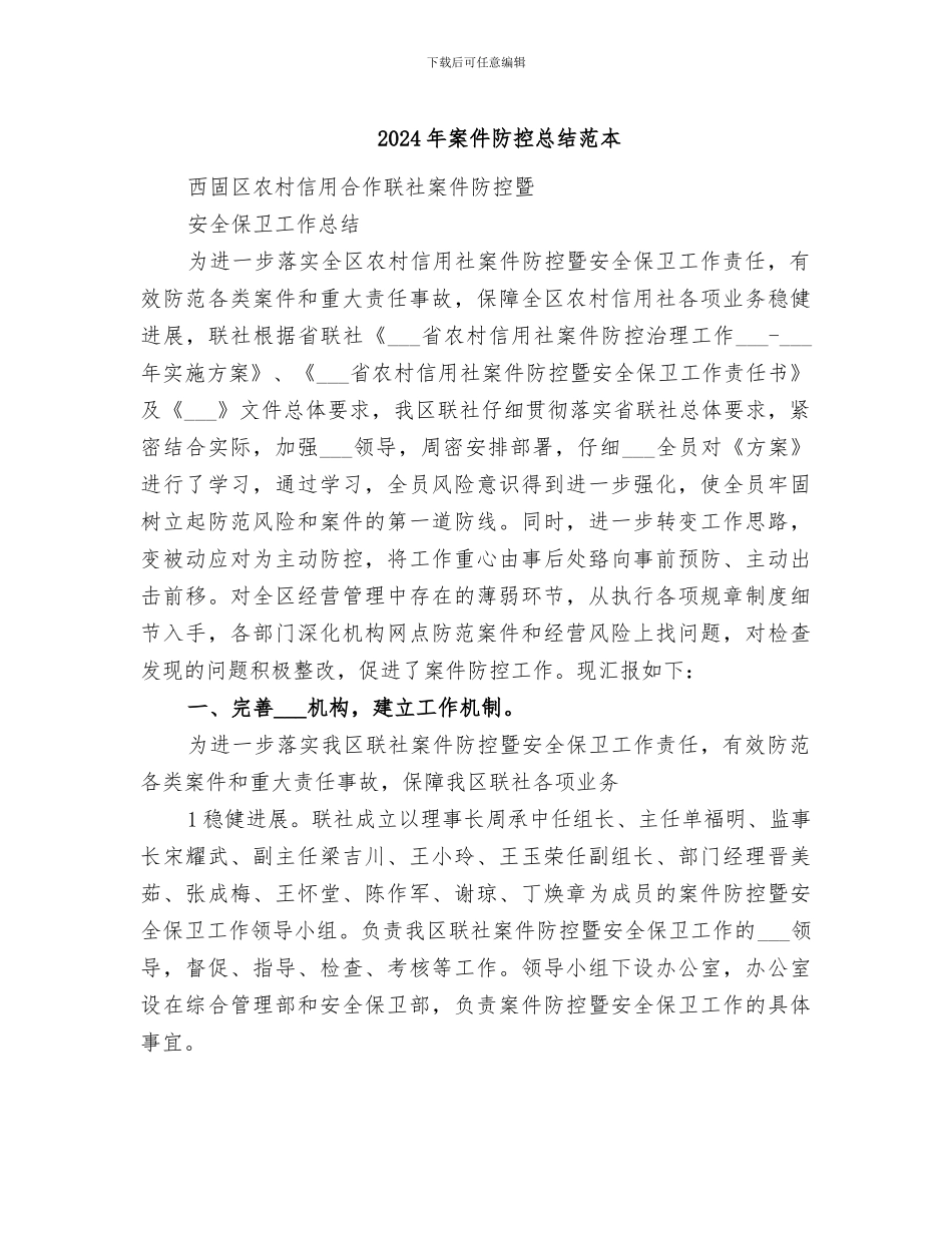 2024年案件防控总结范本_第1页