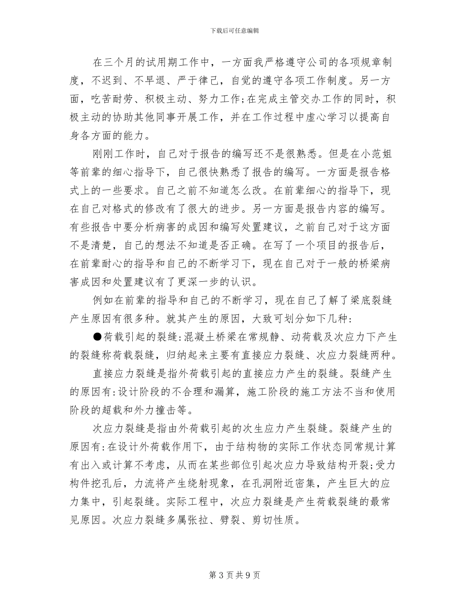 2024年桥梁工程师年度工作总结_第3页