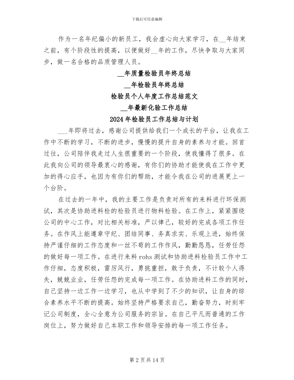 2024年检验员工作总结_第2页