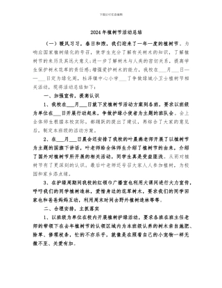 2024年植树节活动总结