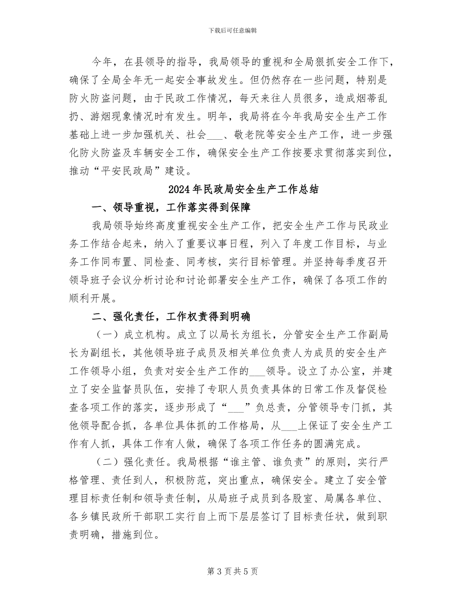 2024年民政局安全生产大检查工作总结_第3页