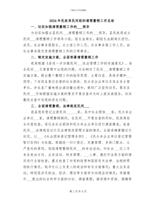 2024年民政局民间组织清理整顿工作总结