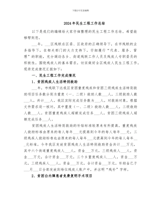 2024年民生工程工作总结