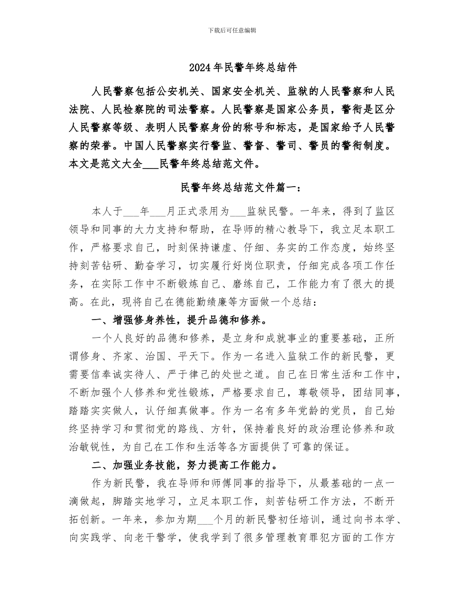 2024年民警年终总结件_第1页