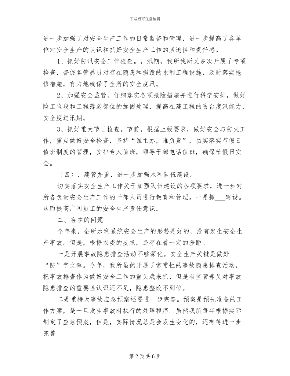 2024年水利管养所安全生产工作总结_第2页