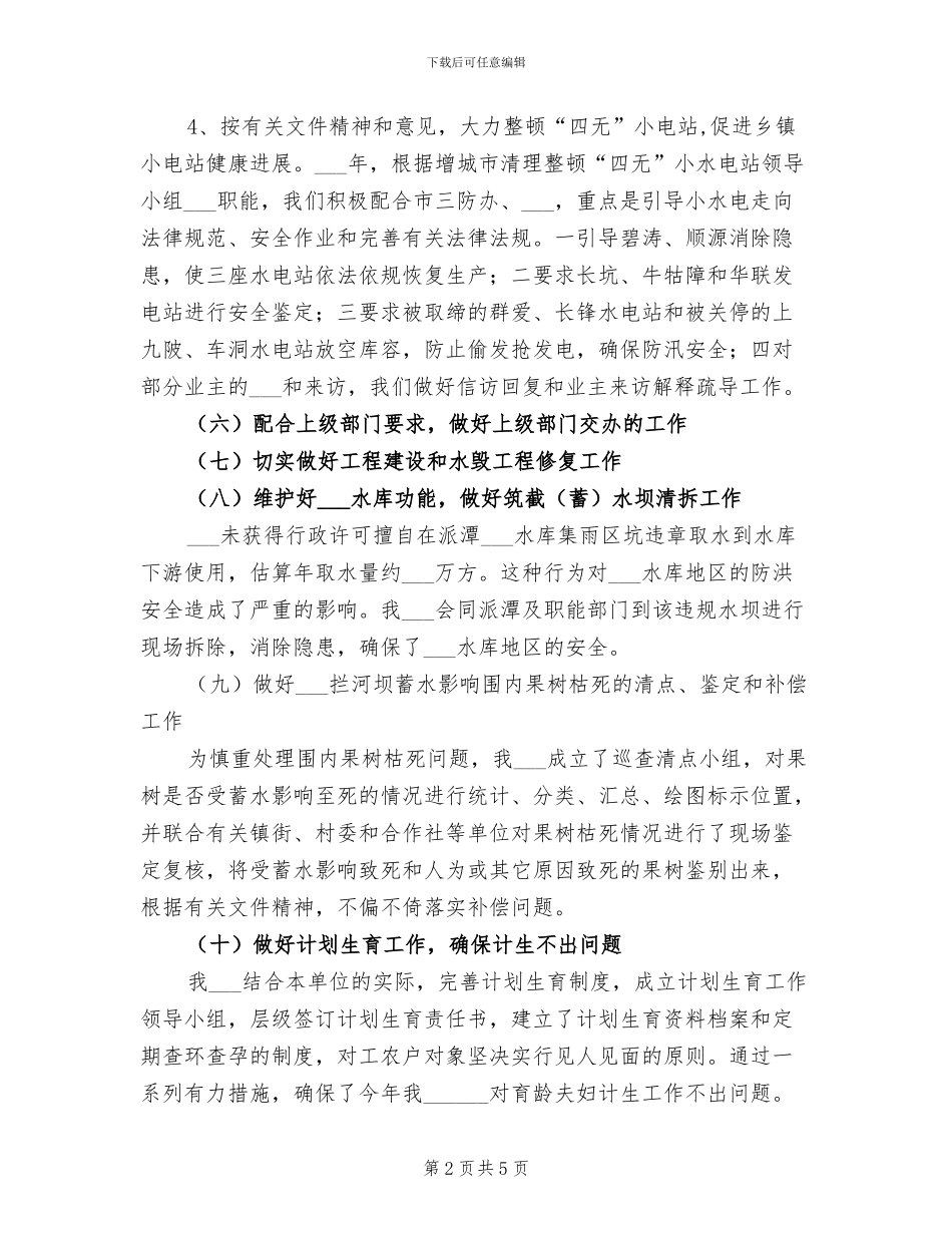 2024年水电站工作总结_第2页