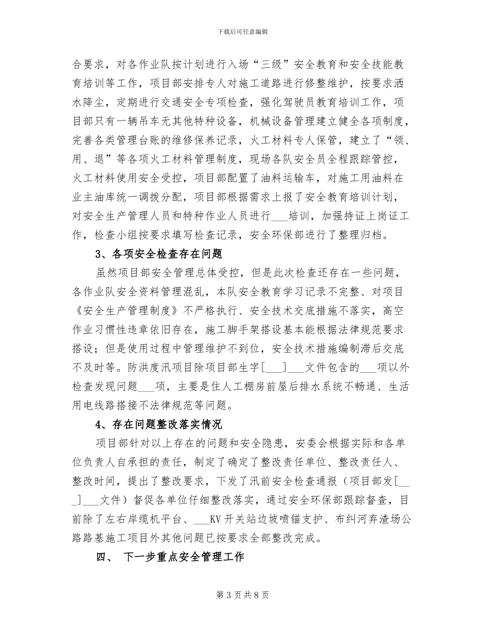 2024年汛前安全生产大检查工作总结_第3页