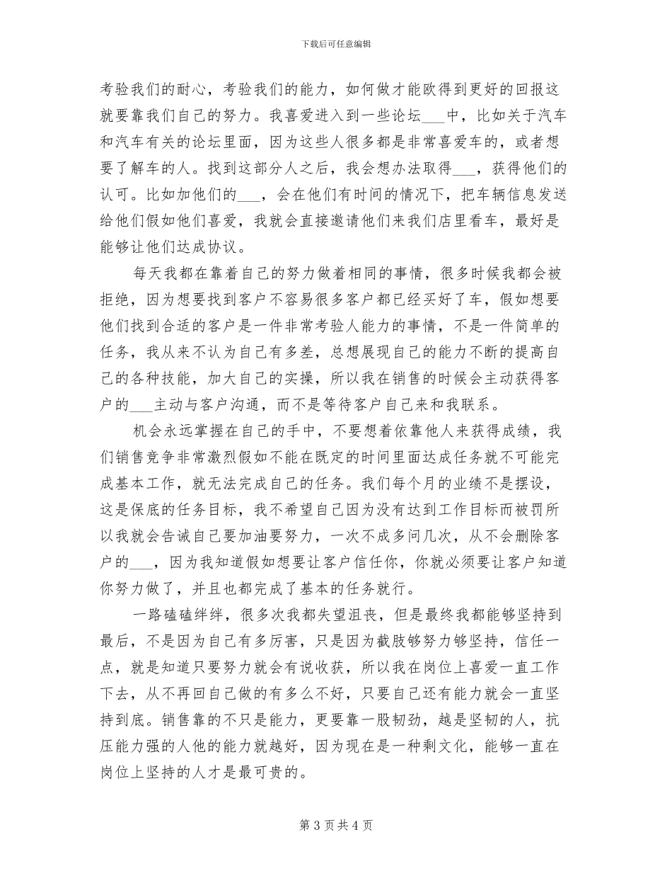 2024年汽车销售顾问工作总结及工作思路_第3页
