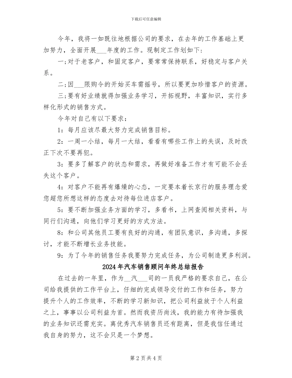 2024年汽车销售顾问年终总结_第2页