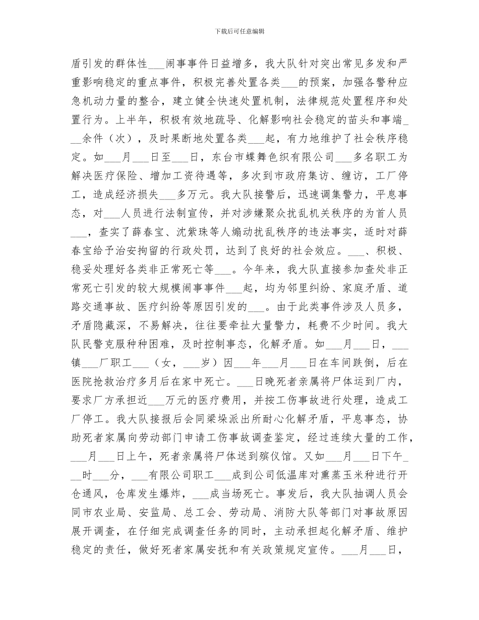 2024年治安大队年终工作总结范本_第2页