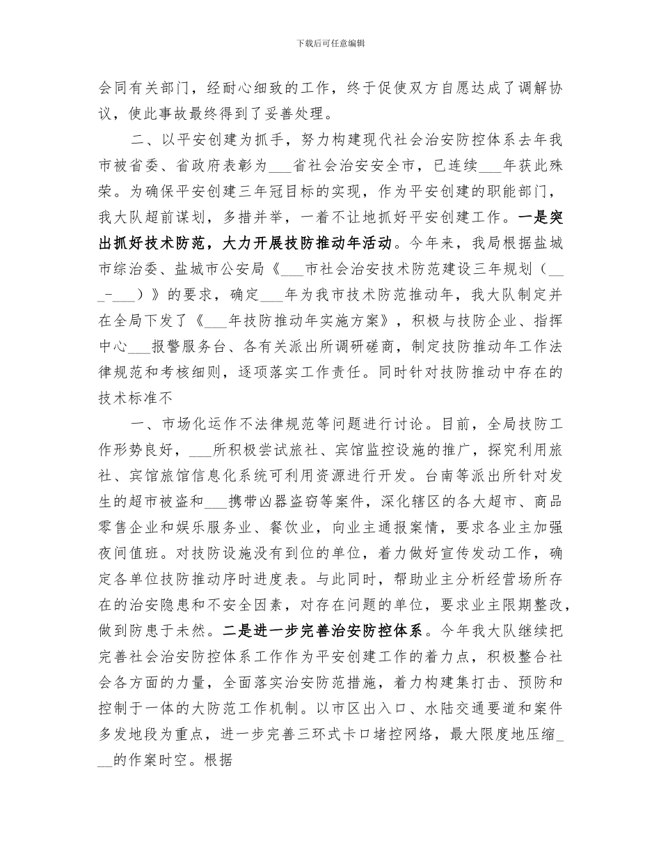 2024年治安大队年终工作总结范本_第3页