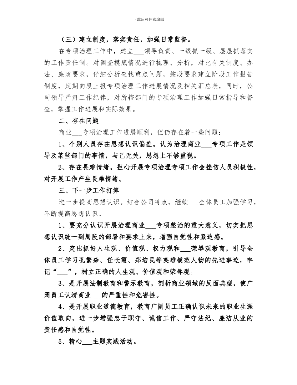 2024年治理商业贿赂专项工作小结_第2页