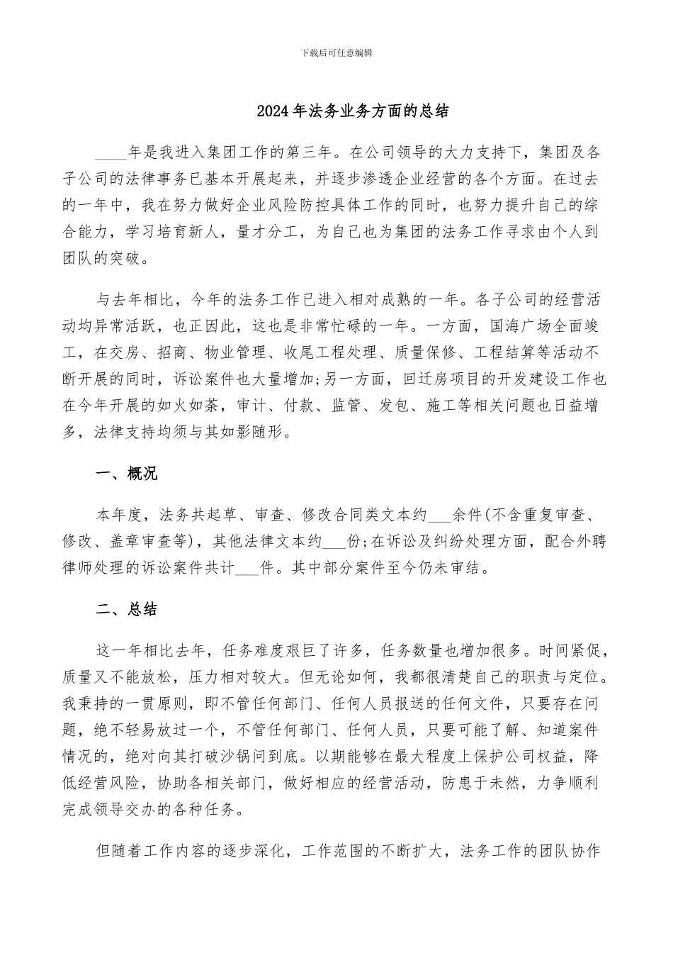 2024年法务业务方面的总结_第1页