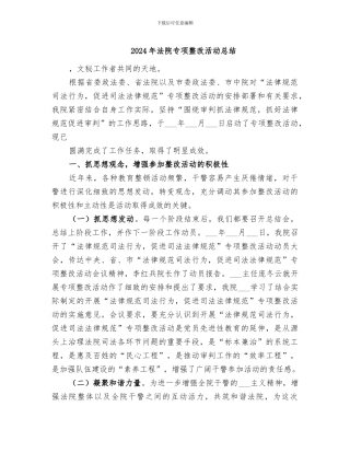 2024年法院专项整改活动总结