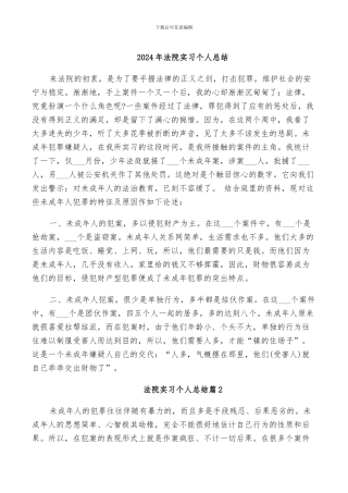 2024年法院实习个人总结
