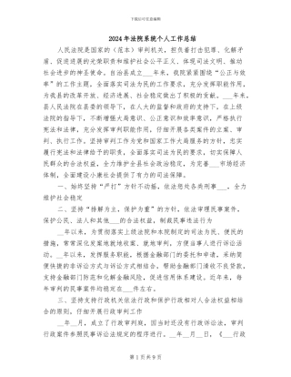 2024年法院系统个人工作总结