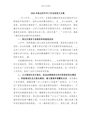 2024年派出所半年工作总结范文合集