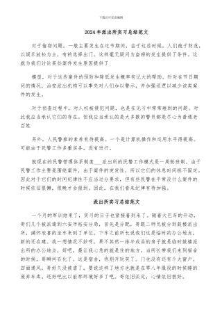 2024年派出所实习总结范文