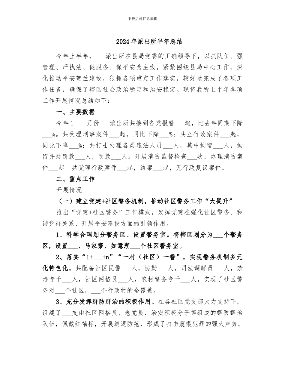 2024年派出所半年总结_第1页
