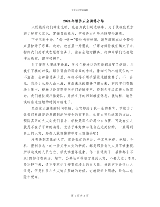 2024年消防安全演练小结