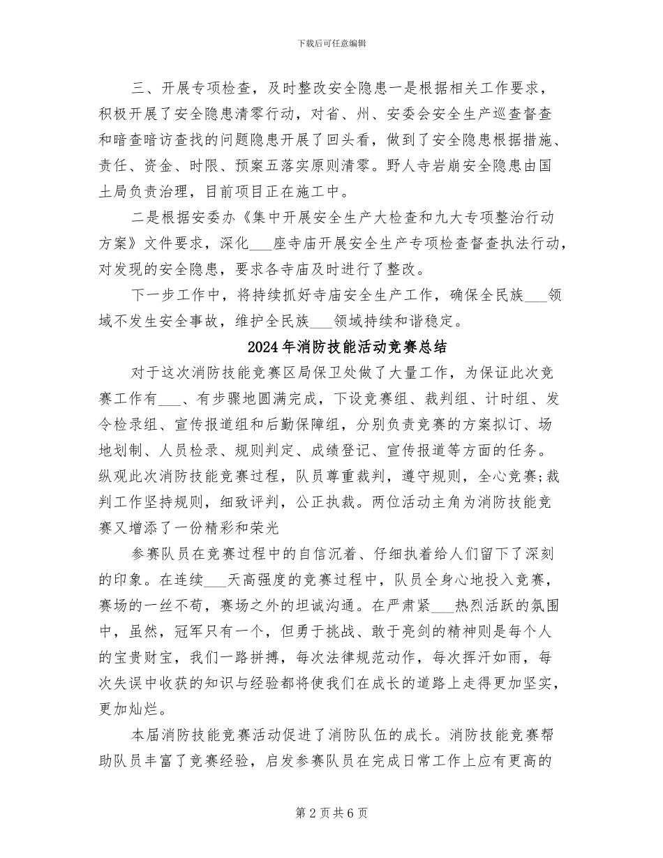 2024年消防执法安全检查专项行动情况总结_第2页